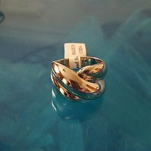 Silver twist ring